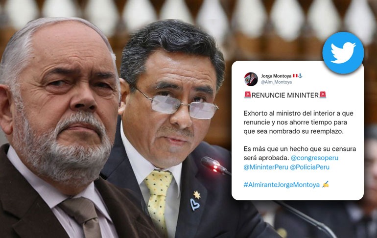 Portada: Jorge Montoya a ministro Willy Huerta: "Lo exhorto a que renuncie y nos ahorre tiempo"