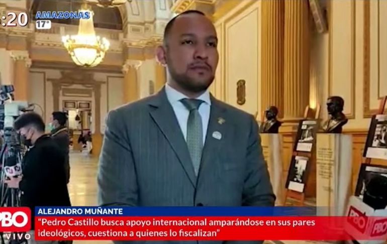 Alejandro Muñante: Pedro Castillo busca "dejar mal al Congreso de la República"
