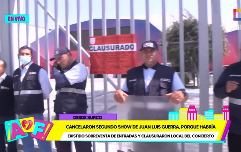 Clausuran Arena Perú: segundo concierto de Juan Luis Guerra fue suspendido [VIDEO]