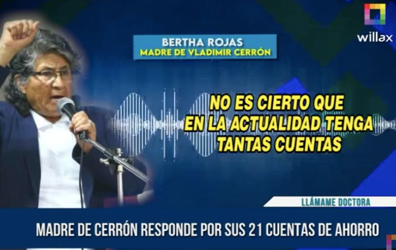 Bertha Rojas, madre de Vladimir Cerrón, niega tener 21 cuentas bancarias [VIDEO]