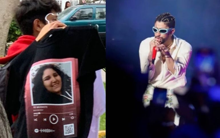 Bad Bunny: comerciantes venden polos con el rostro de estafadora Pamela Cabanillas afuera del Estadio Nacional