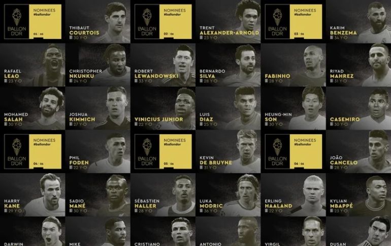 Balón de Oro 2022: ¿quiénes son los 30 jugadores finalistas?