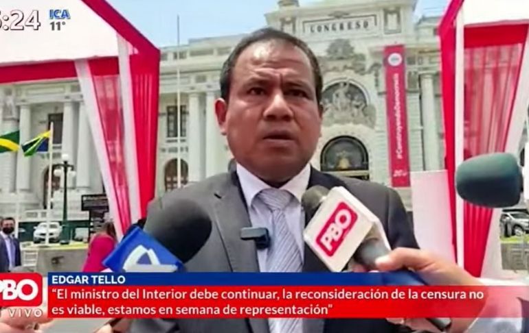 Portada: Edgar Tello sobre moción de censura contra Willy Huerta: "No sería bueno para el país"