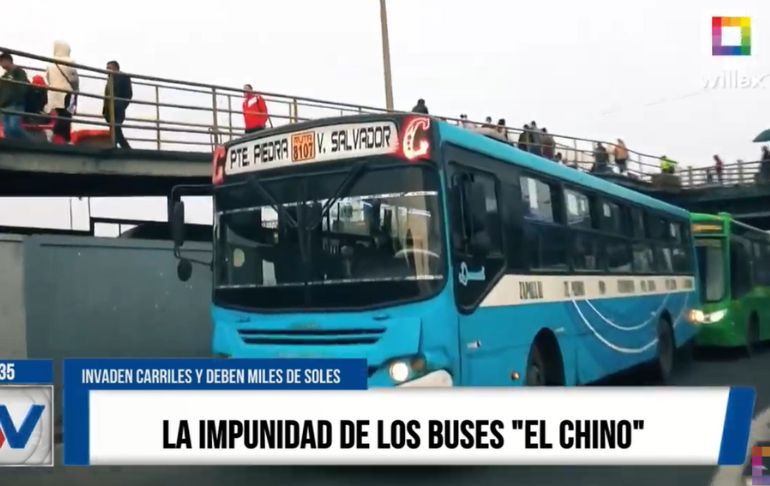 Invaden carriles y deben miles de soles: la impunidad de los buses "El Chino" [VIDEO]