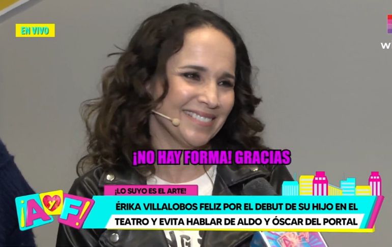 Érika Villalobos se niega a hablar de Aldo Miyashiro y Óscar del Portal: "No hay forma" [VIDEO]