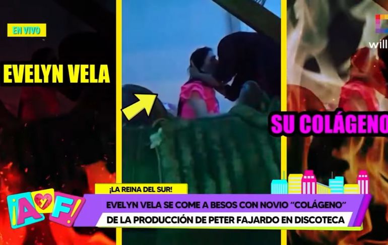 Evelyn Vela se come a besos con su novio 'colágeno' en discoteca [VIDEO]