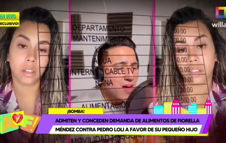 Admiten y conceden demanda de alimentos de Fiorella Méndez contra Pedro Loli a favor de su pequeño hijo [VIDEO]