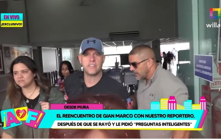 Gian Marco se reencuentra con reportero de 'Amor y Fuego' a quien le pidió que haga "preguntas inteligentes" [VIDEO]