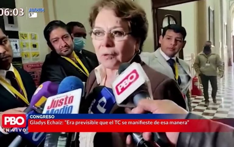 Gladys Echaíz sobre decisión del TC: "Era previsible"