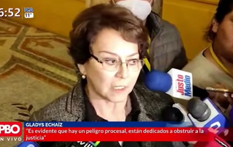 Portada: Gladys Echaíz sobre Pedro Castillo: "No tengo que ver la denuncia para saber que obstruyen la justicia"
