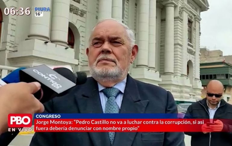 Portada: Jorge Montoya: Pedro Castillo debería decir con nombre propio quiénes se robaron el dinero del Estado