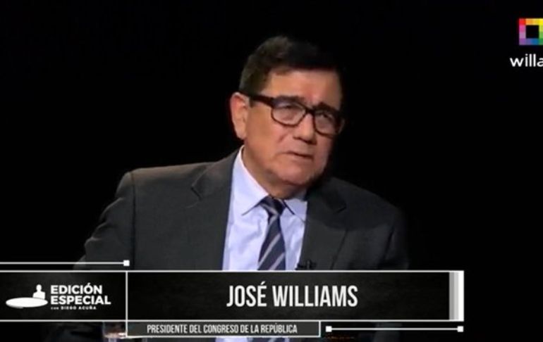 José Williams: "En una vacancia, lo que debe hacerse es convocar a elecciones generales" [VIDEO]