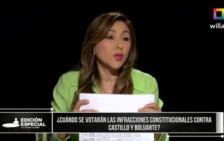 Portada: Lady Camones: El informe de Wilson Soto contra Pedro Castillo no se ha perdido [VIDEO]