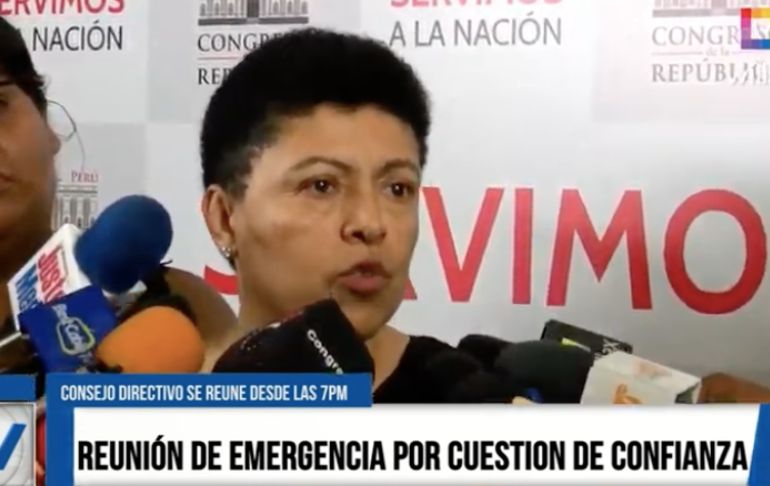 Consejo Directivo del Congreso se reúne esta noche de emergencia tras anuncio de Gobierno de cuestión de confianza [VIDEO]