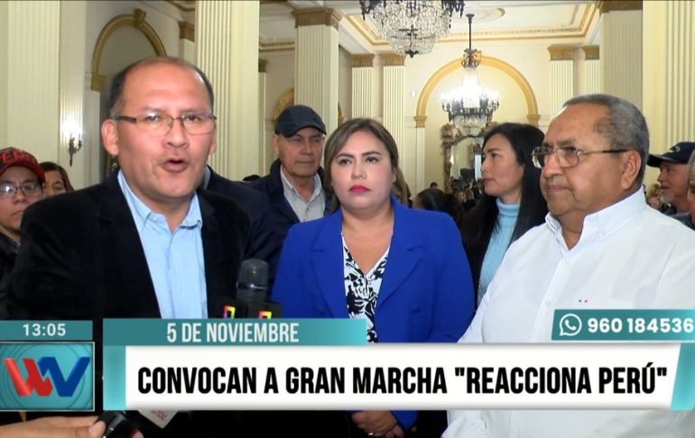 Convocan a gran marcha 'Reacciona Perú' para el 5 de noviembre [VIDEO]