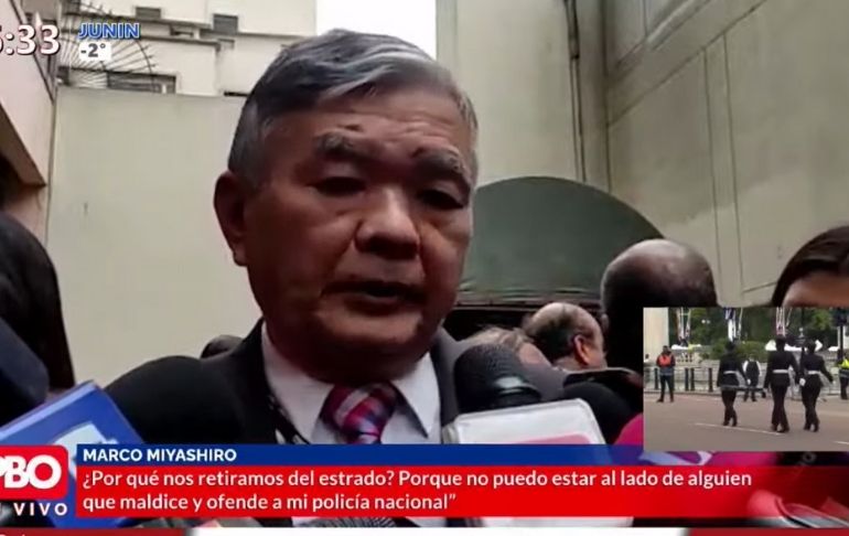 Marco Miyashiro a Pedro Castillo: "No podemos estar junto a una persona que insulta a nuestra PNP"