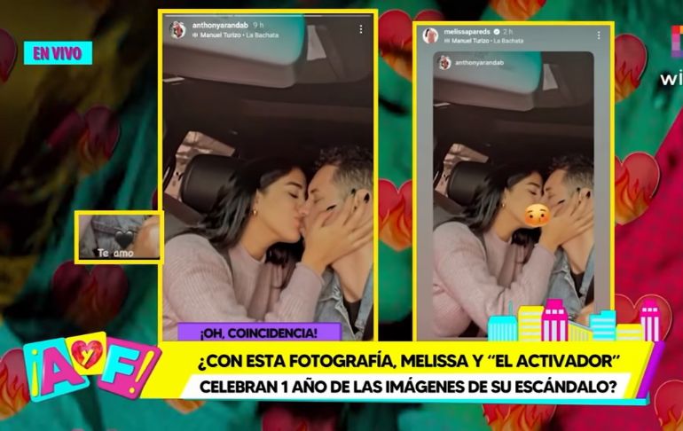 Melissa Paredes y Anthony Aranda se muestran besándose a un año de su ampay [VIDEO]