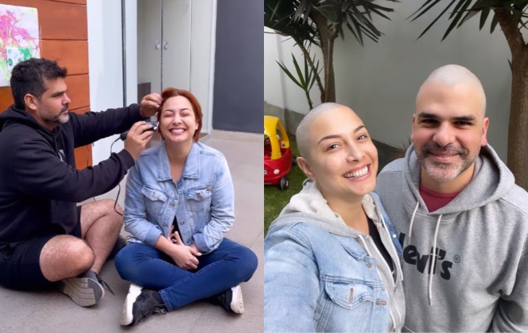 Natalia Salas se rapó el cabello tras quimioterapias y su pareja tuvo noble gesto [VIDEO]