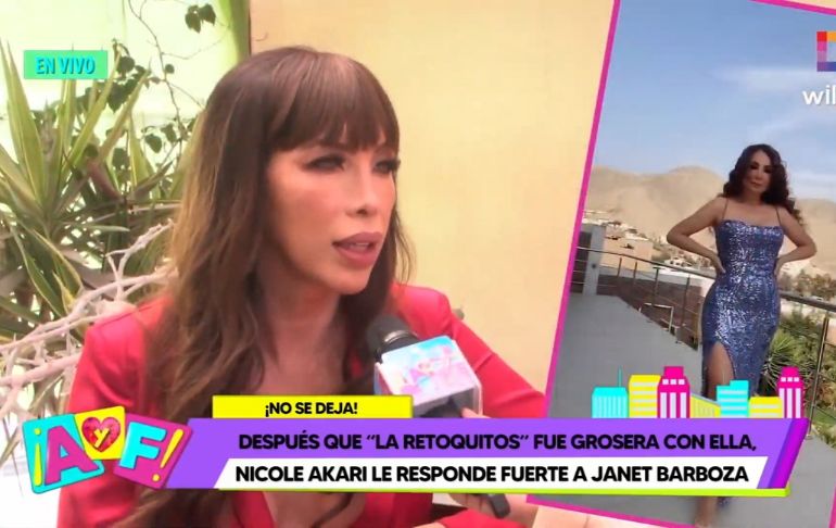 Nicole Akari le responde a Janet Barboza: "Fue chusca, que aprenda a comportarse" [VIDEO]