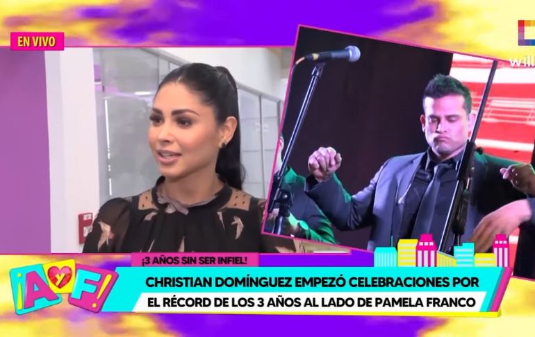 Pamela Franco sobre Christian Domínguez: "A mí me hace feliz, está rico" [VIDEO]