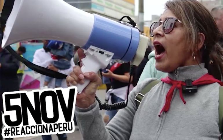 Convocan a gran marcha 'Reacciona Perú' para el sábado 5 de noviembre contra Pedro Castillo