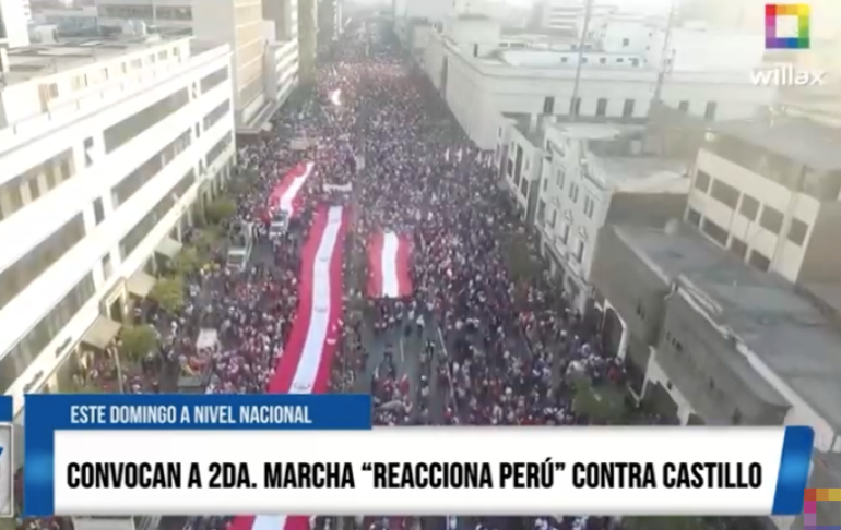 Reacciona Perú: convocan a segunda marcha multitudinaria contra Pedro Castillo para este domingo