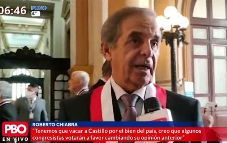 Roberto Chiabra sobre moción de vacancia: "Motiva que haya un gran cambio en el país"