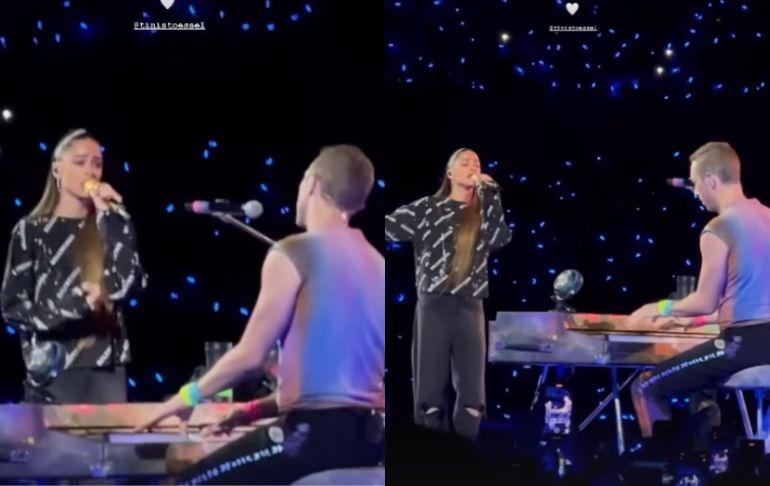 Coldplay en Argentina: Tini Stoessel cantó junto a Chris Martin en River Plate