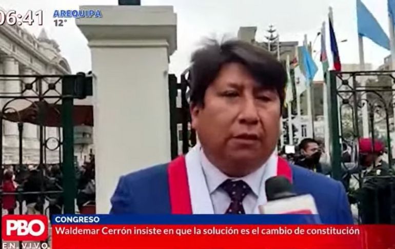 Waldemar Cerrón: "Mientras no cambie la Constitución vamos a seguir con los mismos males"