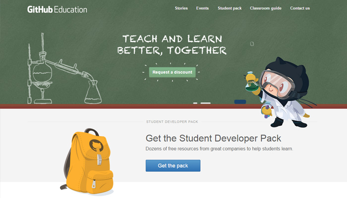 education github page interface ui