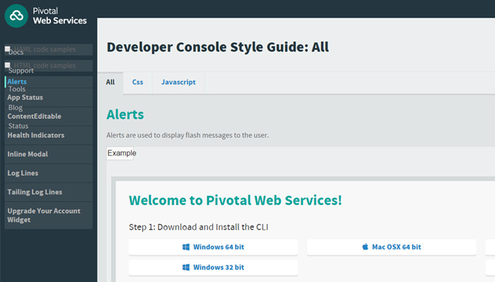 pivotal web services website