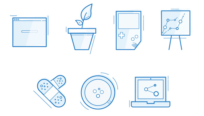 clean blueprint icons