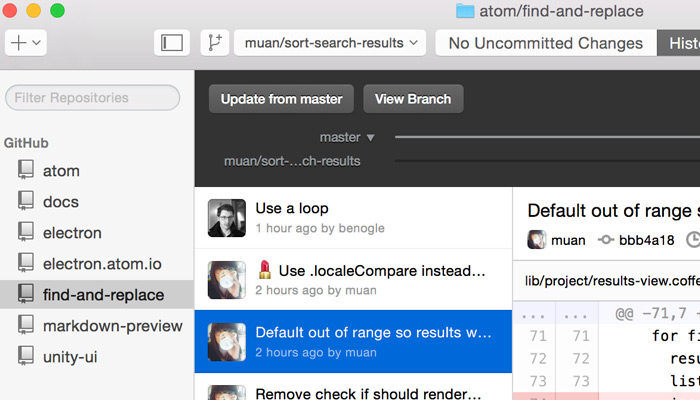 GitHub Desktop OSX screenshot