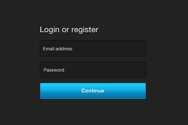 login registration form dark interface psd