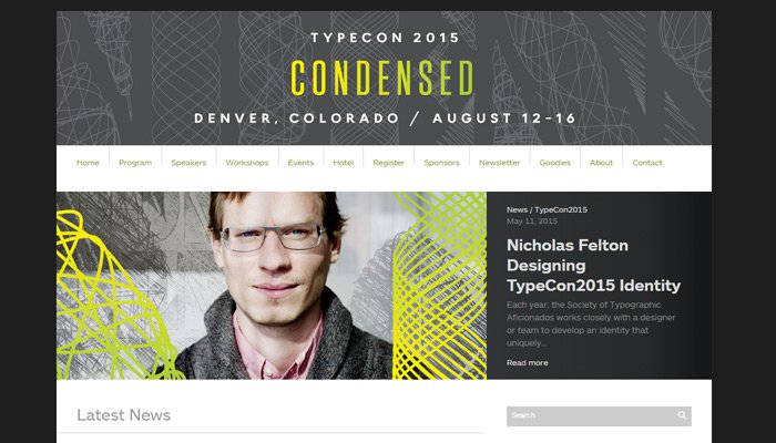 typecon 2015 website layout