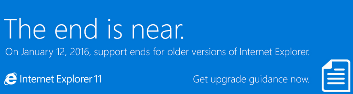 internet explorer 11 end of support