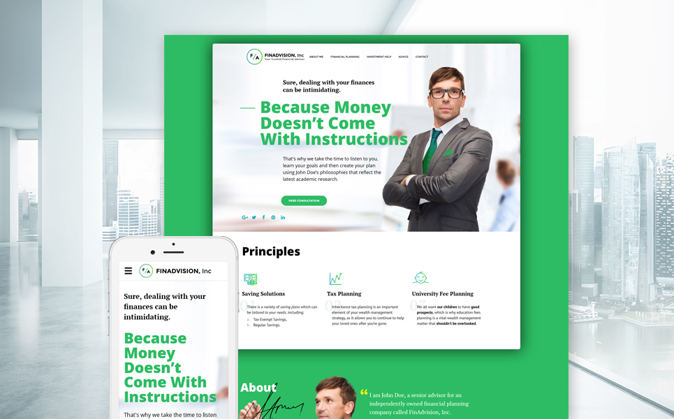 Financial Advisor Bootstrap Template 