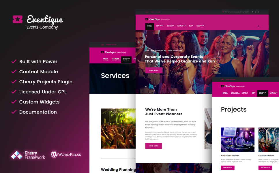 Party Planner WordPress Theme 