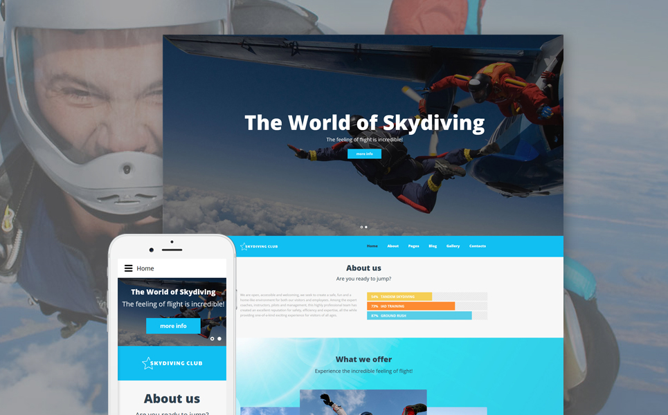 Skydiving Joomla Theme 