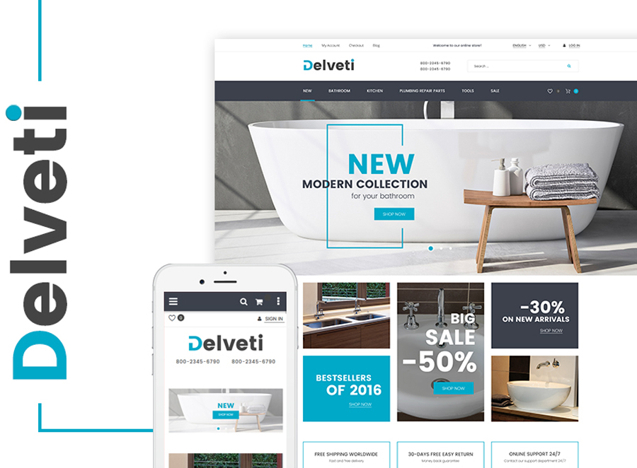 Delveti - Plumbing Supplies Magento Theme