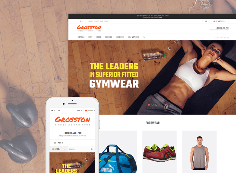 Crosston - Fitness Clothing Store PrestaShop Theme