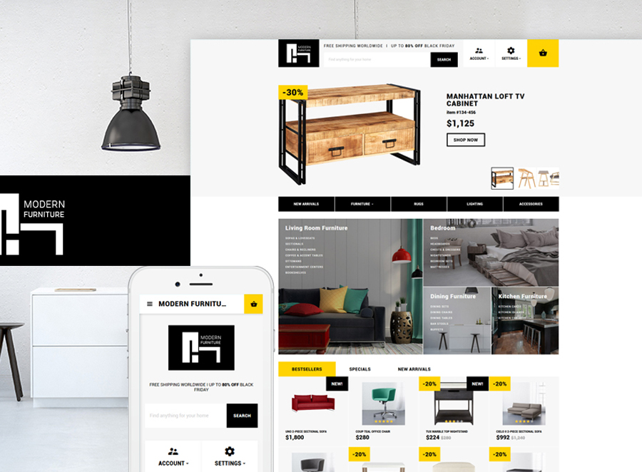 Modern Furniture - Interior & Home Decor Responsive OpenCart Template