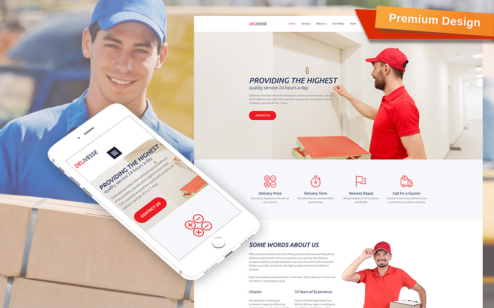 Delivesse - Delivery Services Premium Moto CMS 3 Template