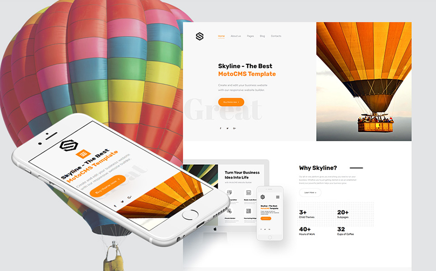 Skyline - Business, Dentistry, Architecture & Travel Moto CMS 3 Template