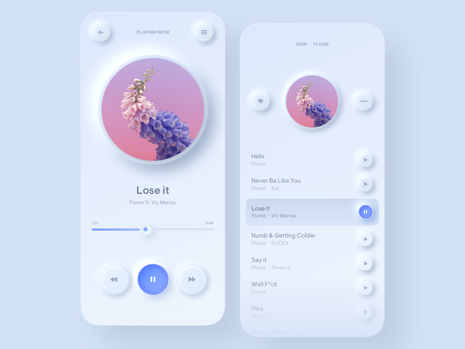 material white color ui design