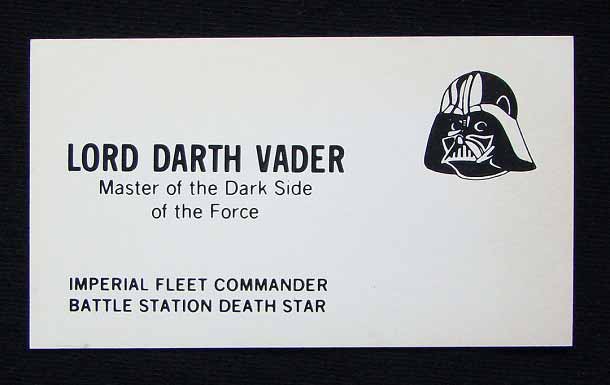 Darth Vader's Business Card