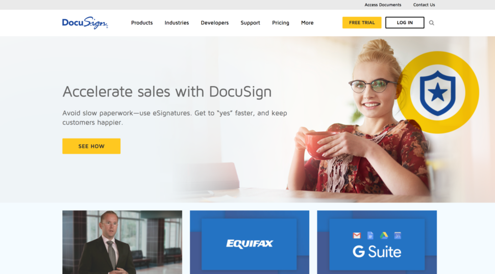 docusign website design