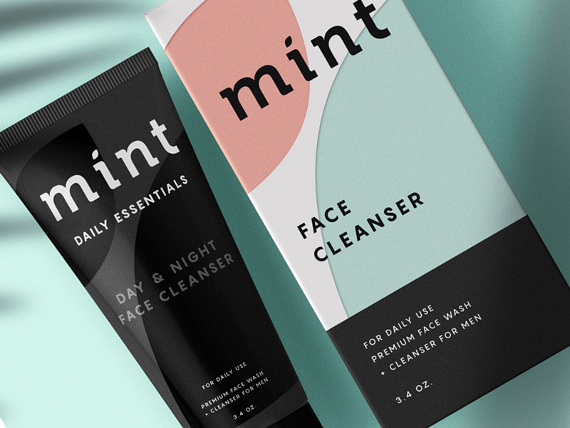 mint pastel color packaging design