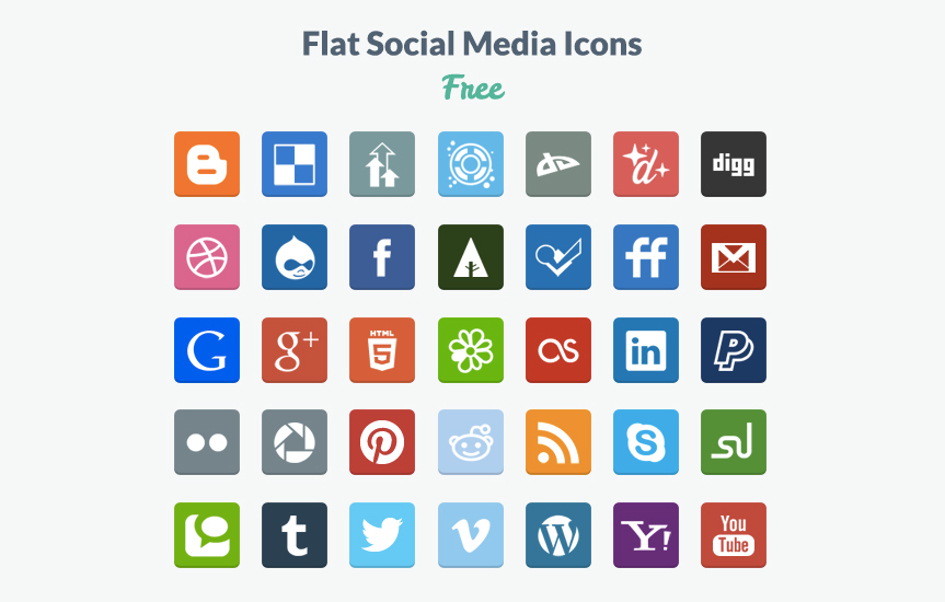 flat-social-icons