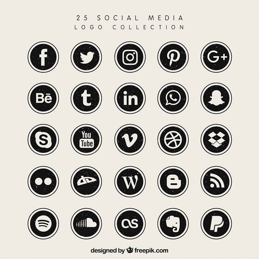 free social media icons gray